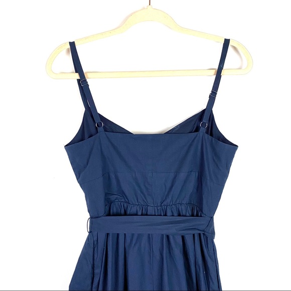 J. Crew Button Front Cotton Poplin Sundress Navy 6 - Picture 6 of 8